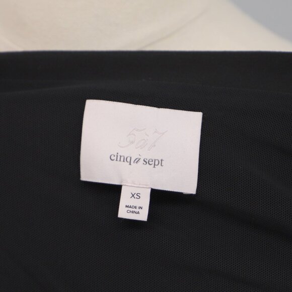 Cinq à Sept Coralie Mini Dress in Black Fitted Wrap Cinched Asymmetric V-neck Si - Picture 8 of 9